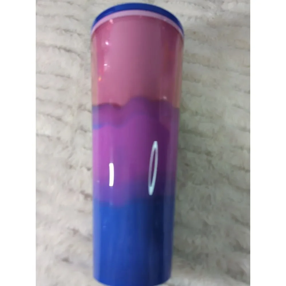 Starbucks 2021 Color Wave 24oz Venti Cold Cup Tumbler Pink Purple Chip NO STRAW‎